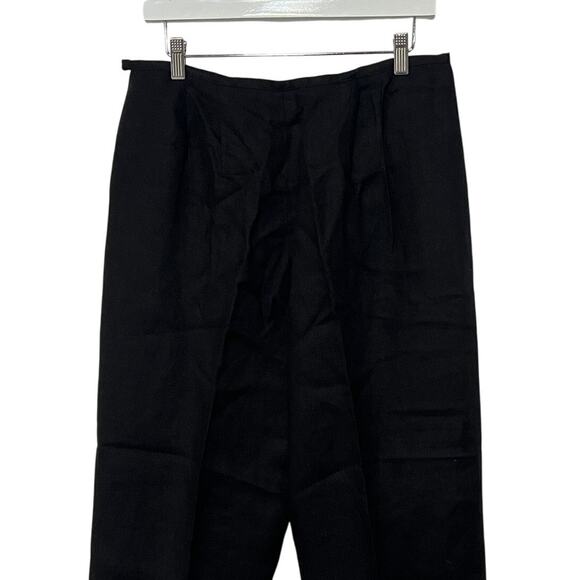 Talbots Womens Size 12 Irish 100% Linen Lined Ankle Pants Black Old Stock NWT - Picture 6 of 11